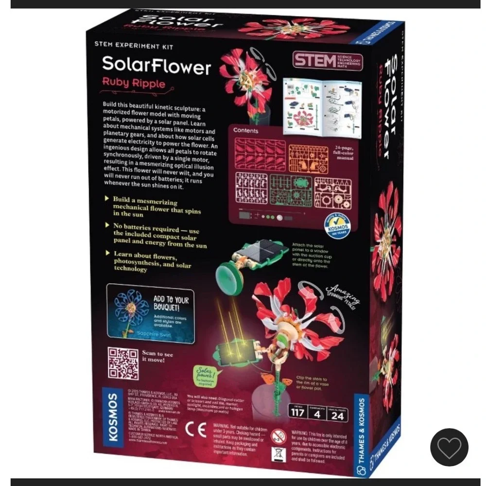Thames & Kosmos SolarFlower Ruby Ripple STEM Robotic Solar Powered Flower Kit